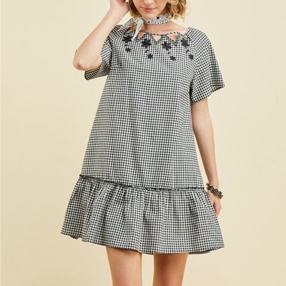 Entro drop waist gingham dress szS - Picture 7 of 12